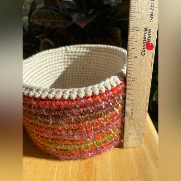 2 new round hand crocheted baskets. Use in any room - Picture 7 of 11